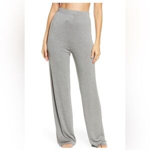 Skims Gray Ribbed High-Waisted Lounge Pants